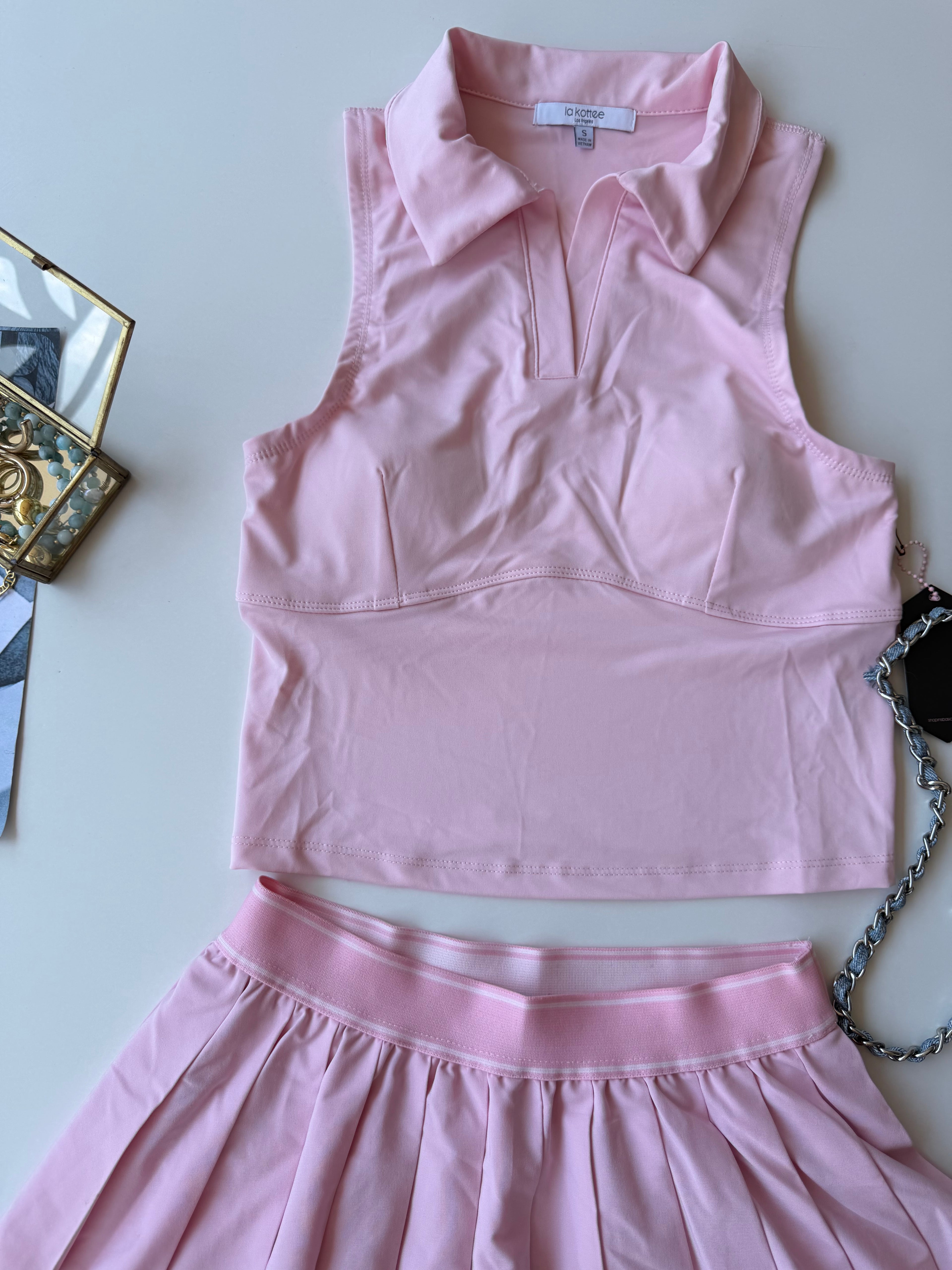 Set deportivo rosa pastel