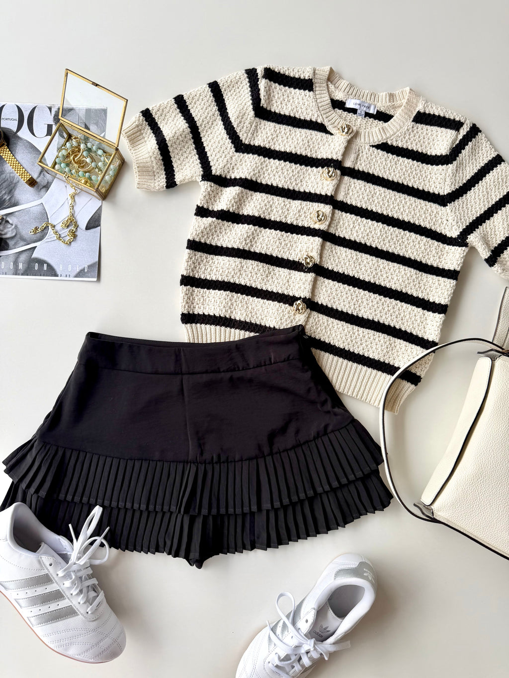 Skort negra tableada