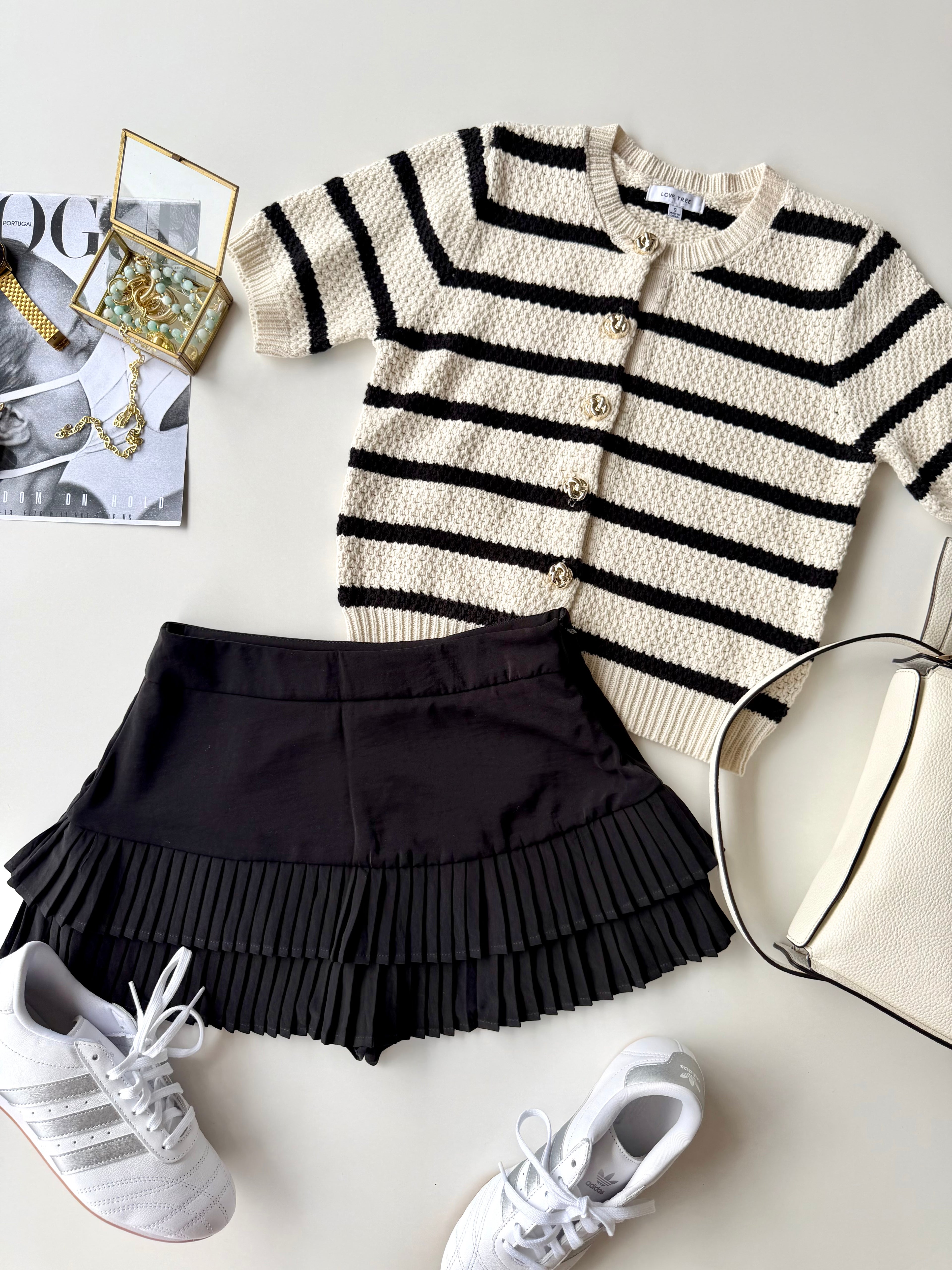 Skort negra tableada