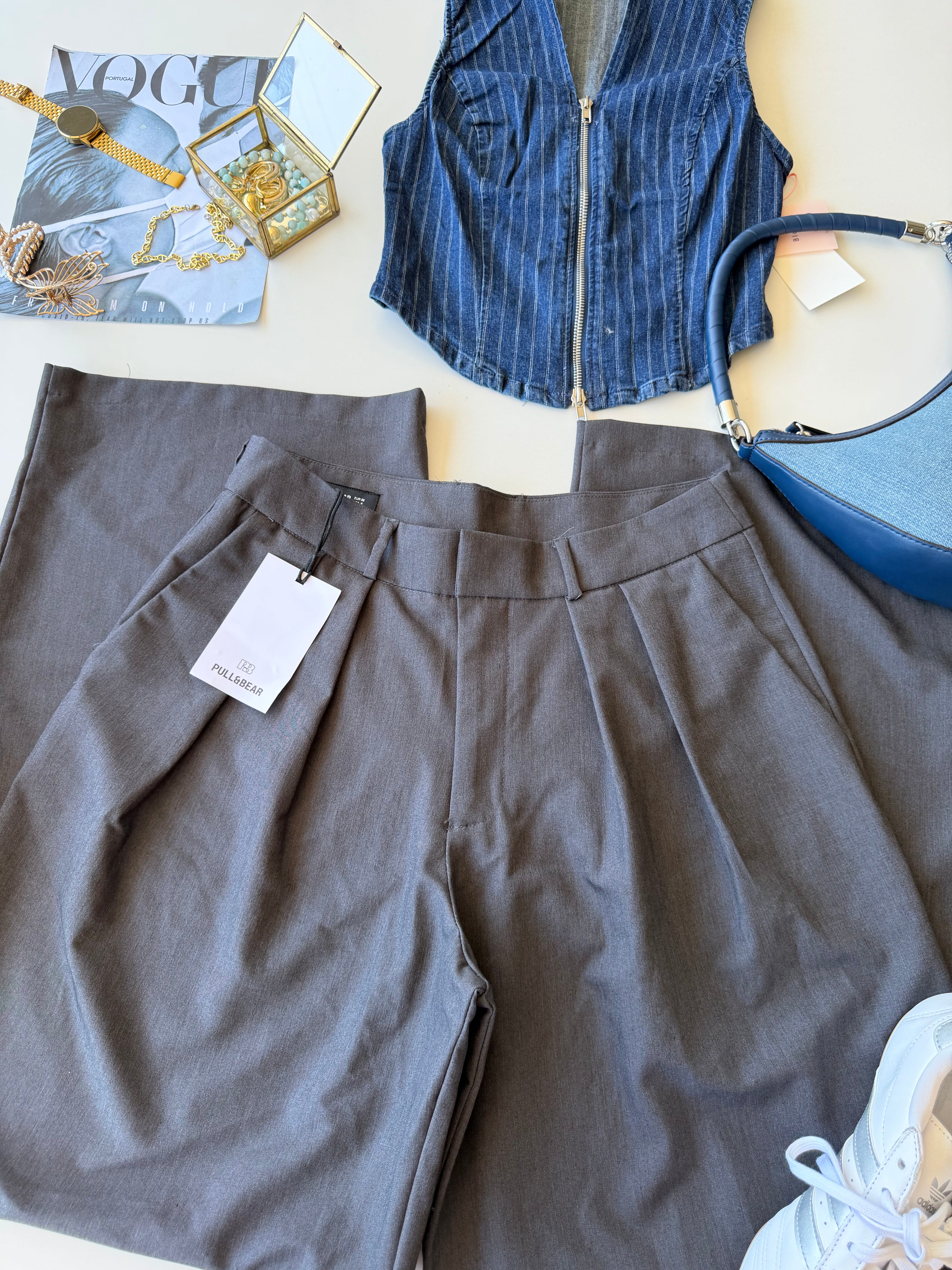 Trouser gris Pull&bear