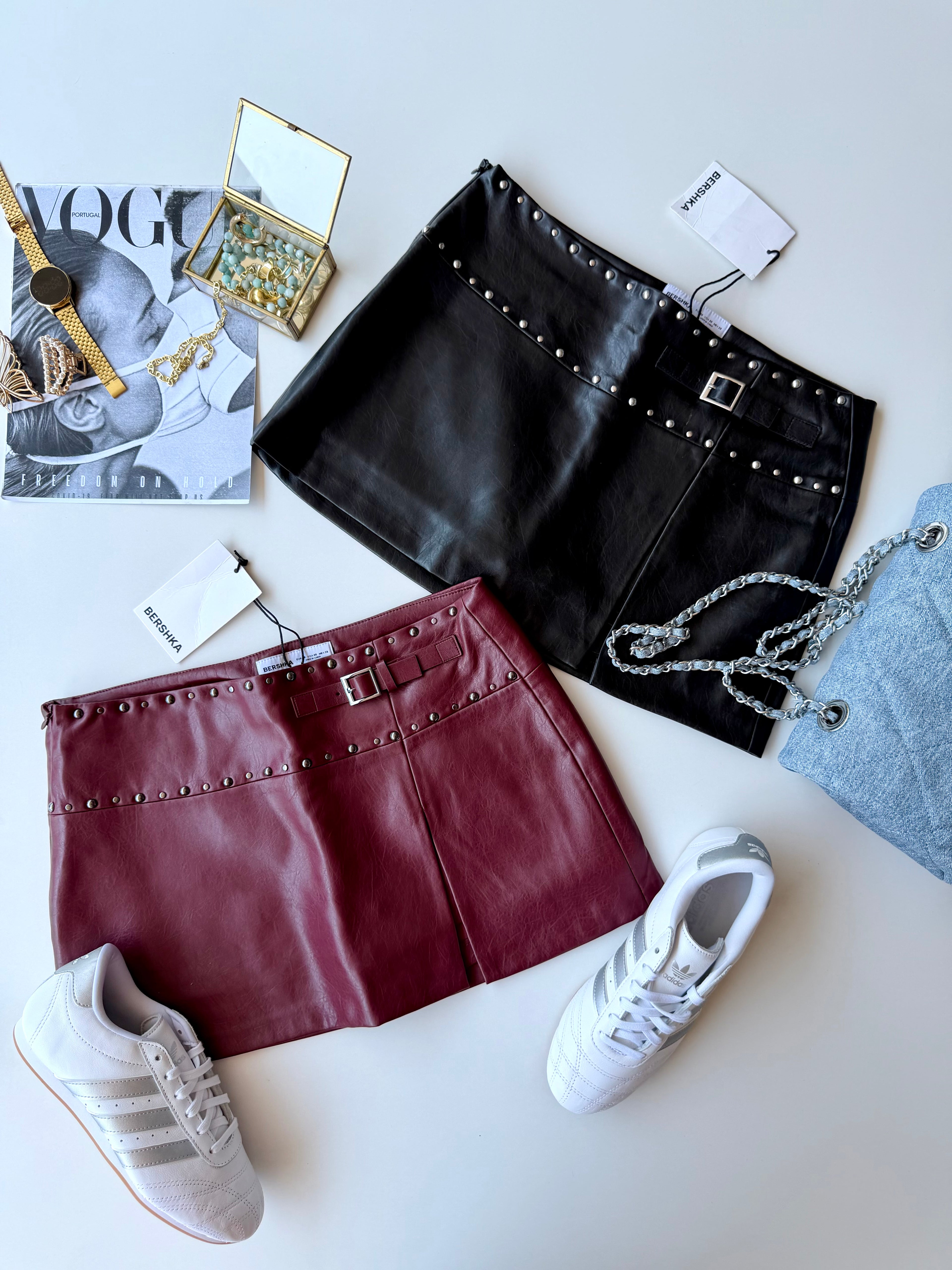 Falda polipiel BERSHKA