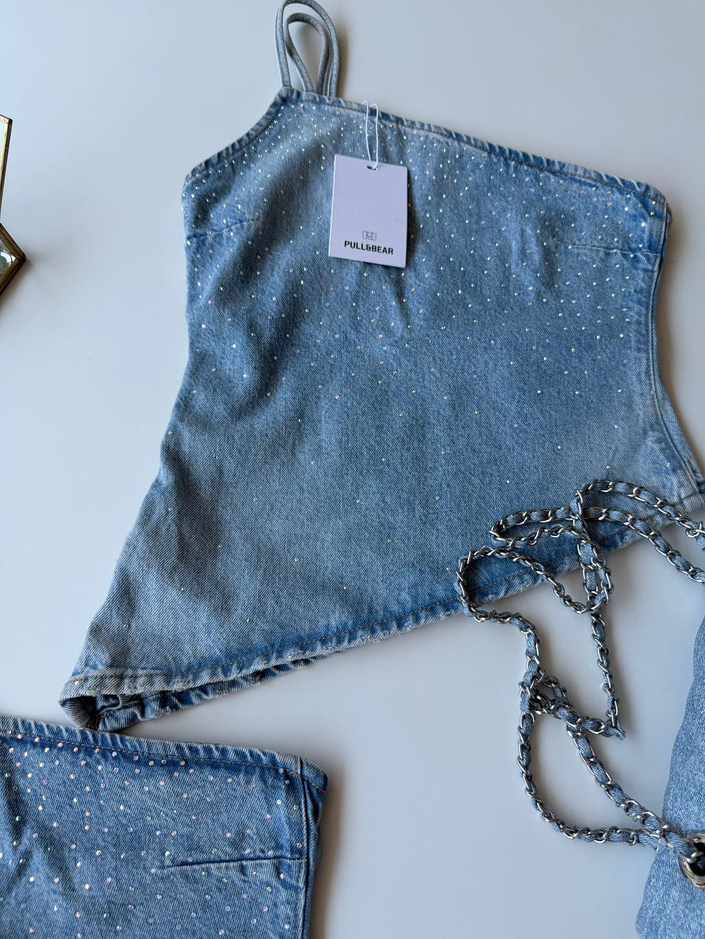Top asimetrico denim
