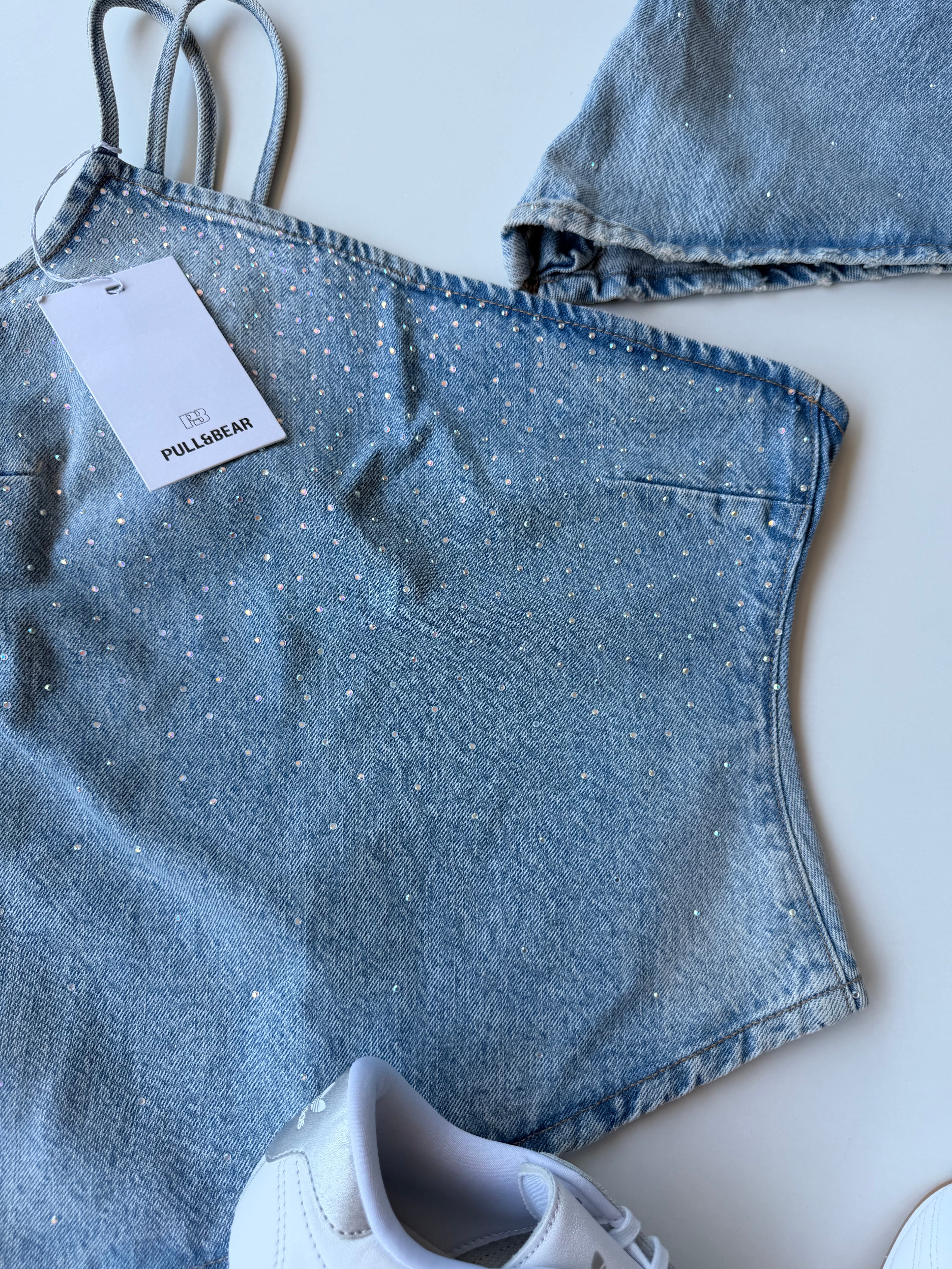 Top asimetrico denim