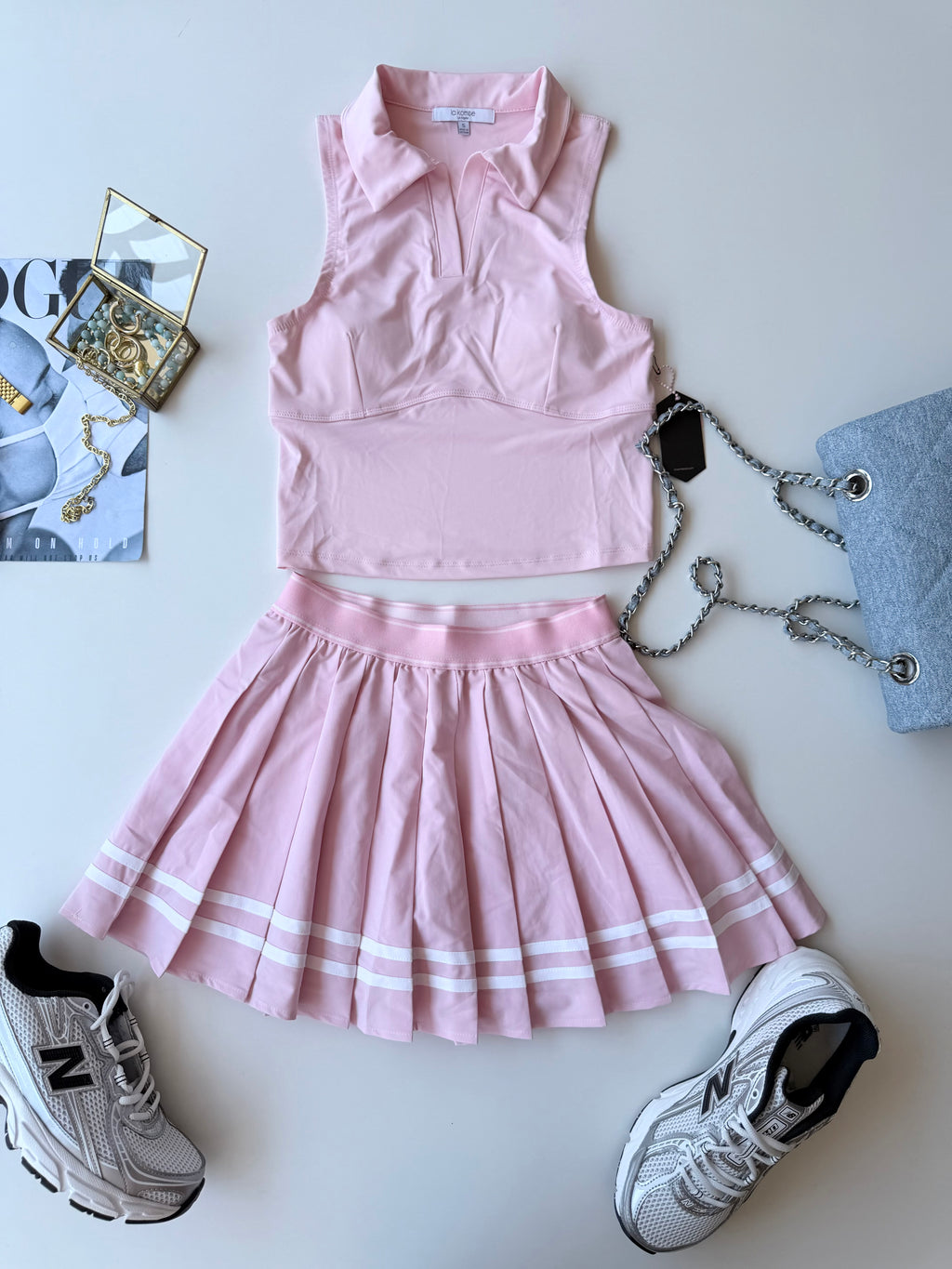 Set deportivo rosa pastel