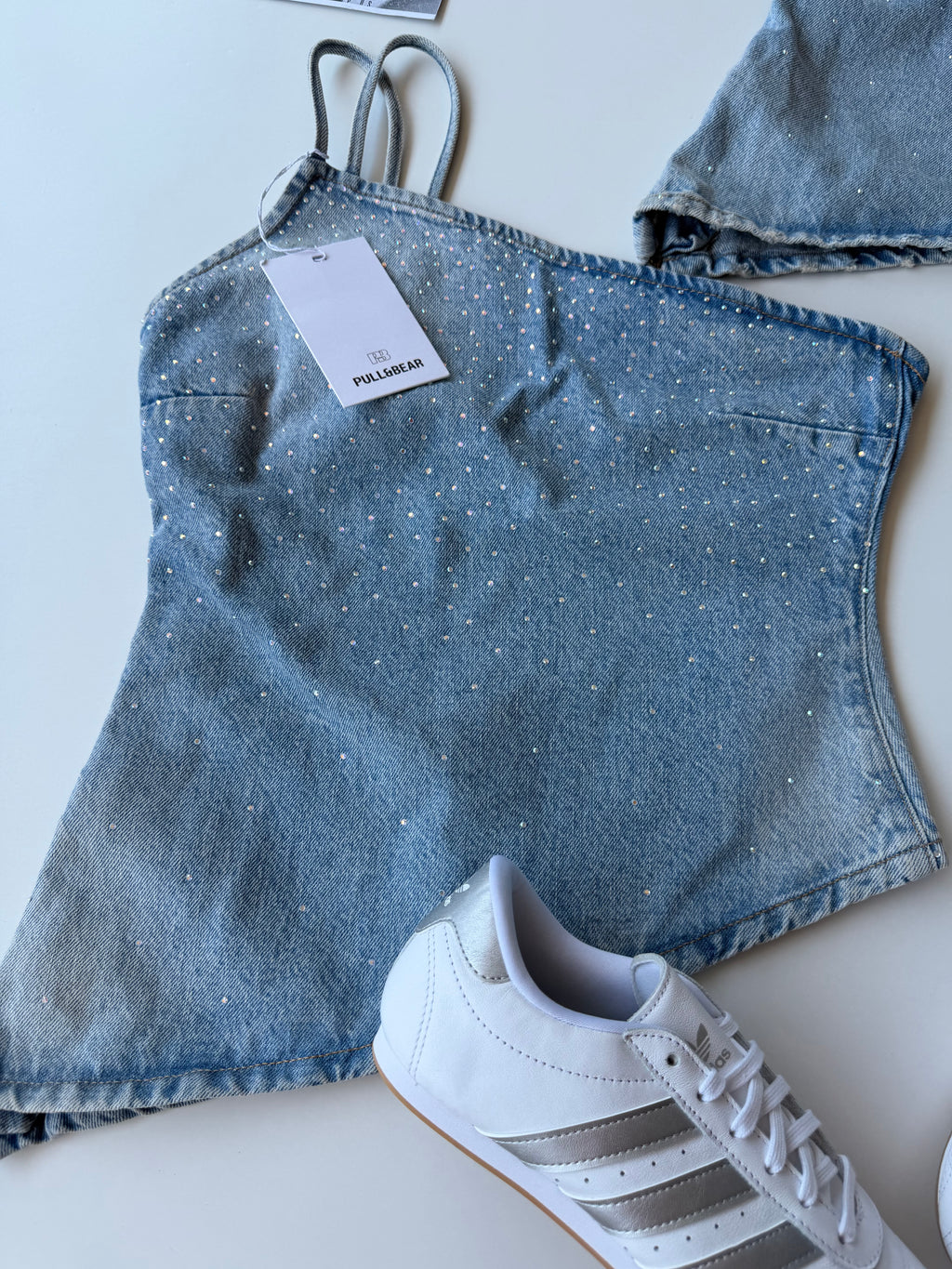 Top asimetrico denim