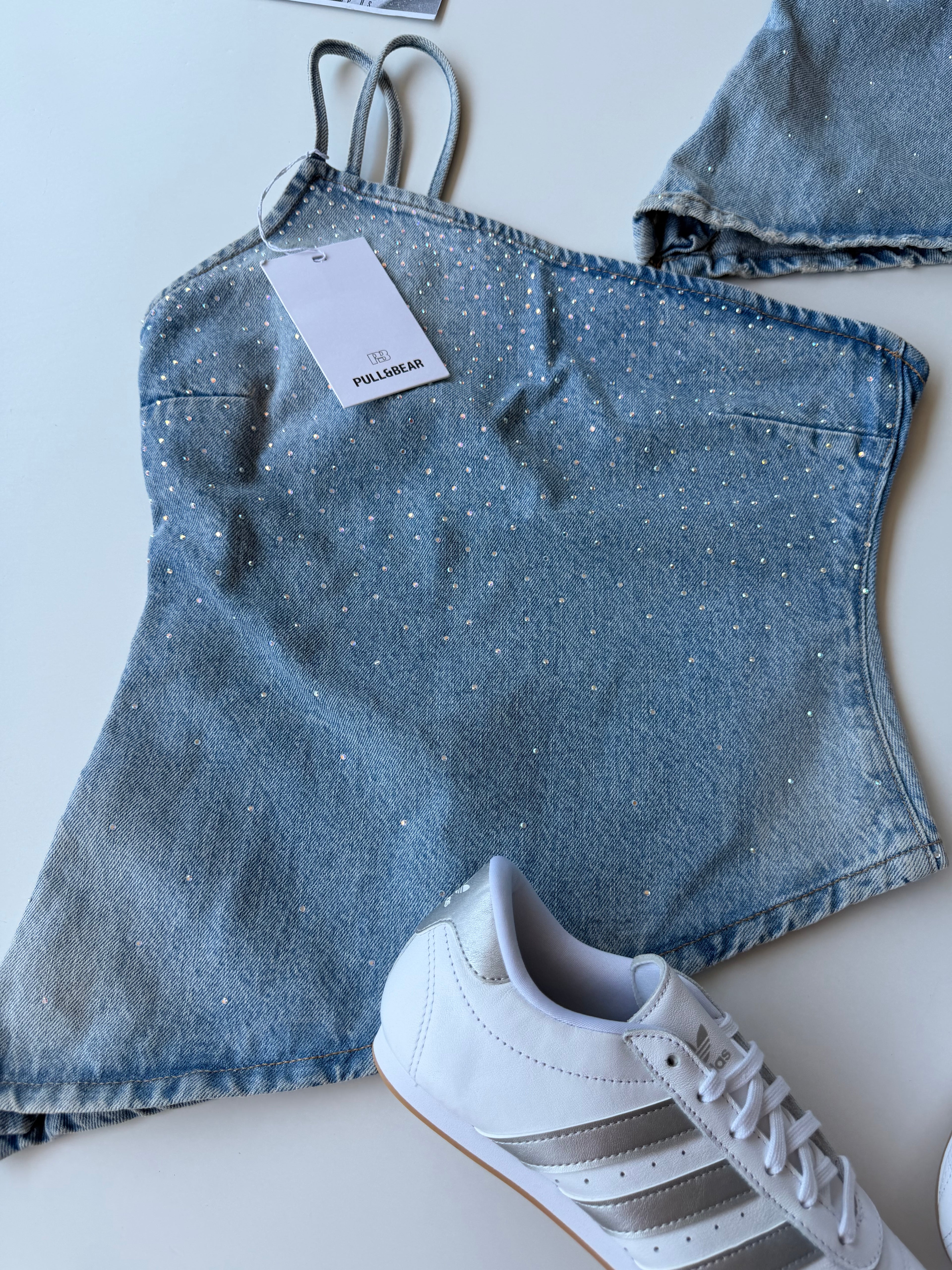 Top asimetrico denim